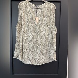 NWT NYDJ Beige Snake Print Sleeveless Blouse